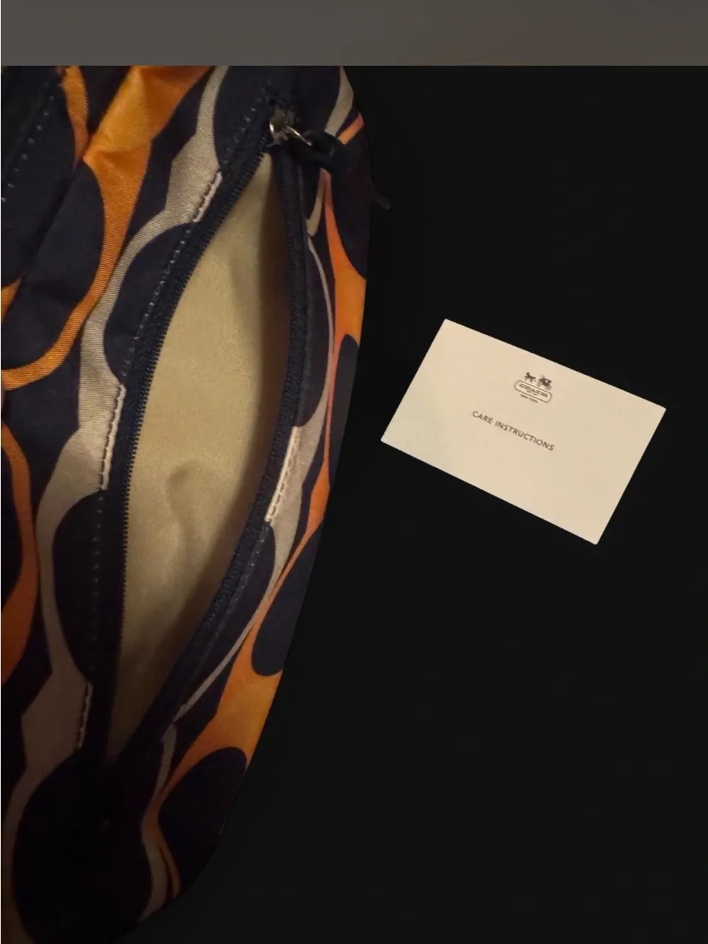 Coach Hanging Travel Organizer Toiletry Bag Signature Print Orange/Purple